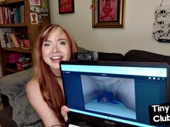 Inked ginger femdom ridiculing small cock