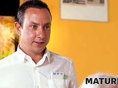 ブロンド, 浮気する, お婆さん, ハンガリー人, 旦那, 熟年, ストッキング, 妻