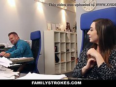 Stepdaughter Bambi Brooks takes a wild ride in full-time roleplay, gets a facial from her stepdad and a cumshot on her