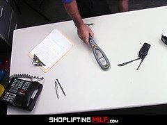 Blonde MILF Aaliyah Love Caught Shoplifting Wine Fucked By Officer After Deal