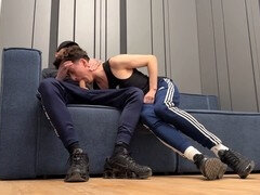 Black socks, adidas pants, gay porn