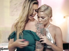 Gros cul, Gros seins, Lesbienne, Léchez, Lingerie, Chatte, Dénudage, Nénés