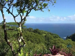 Niki enjoys the ride on the road to Hana.