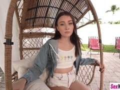 My big cock stepbro came in my garden