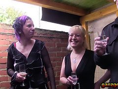 Europeu, Alemãoã, Grupo, Hd, Orgia, Ao ar livre cartaz de rua outdoor, Filho