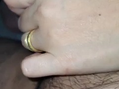 Guess whats going on under the blanket when the stepmom touches her stepsons cock?