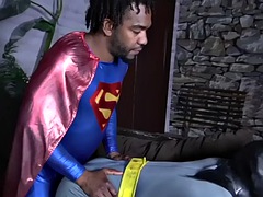 Gay cosplay duo enjoy anal sex on the couch