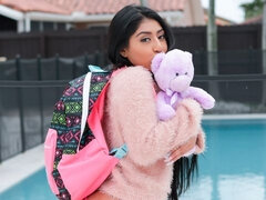 Perse, Suihinotto, Ruskeahiuksinen, Takaapäin, Käsihoito, Sekarotuinen, Teini