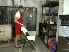 Take this Job and SHOVE IT! Two Hot Girls fuck in the storage room!