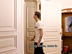 SHAME4K. Horny guy loses his mind and fucks his stepmoms friend in the bathroom