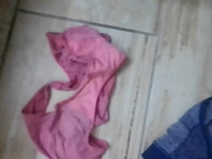 Discovered dirty and stinky panties for a naughty wank in my tenant's bathroom