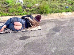 Anal, Blondine, Brunette, Pik, Blottere, Imellem racer, Udendørs, Offentlig