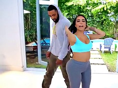 Fake Kim Kardashian with her huge ass in yoga pants fucking