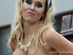 아마추어, 금발의, Hd, 힐, 집에서 만든