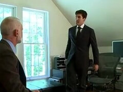 Tommy DeLucas gets his huge dong jerked by two DILFs