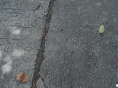 Amador amadora, Peitos grandes, Negroa, Boquete, Pau, Latina, Ao ar livre cartaz de rua outdoor, Público