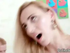 Blond, Kukk suging, Hanrei, Sperm skott, Hd, Ridning, Skrikende, Pupper