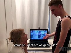 Blondine, Hundestilling, Hd, Ældre kvinde, Russisk, Søn, Lærer, Teenager