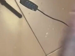 Enthousiasteling, Zwart, Sperma shot, Handbeurt, Masturbatie, Alleen