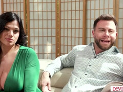 Guy fucking his wife and their big tits blonde neighbor