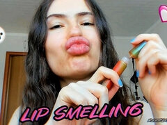 Sexy Lip Smelling Tease Kiss