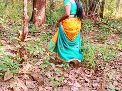 Outdoor Jungle Sex. Desi Bhabi Fucking Husbend's Small Brother Big Dick in Forest. Telugu Dirty Talks.