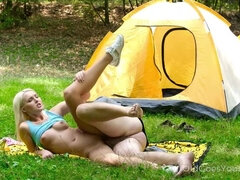 Mature Gentleman Satisfies Young Blonde Outdoors - Lovita Fate