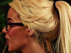 Stylish British MILFs cfnm sucking cock in group femdom action