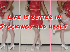 Polkadot Stockings Toe and Chastity Makes Me a Perfect Crossdresser