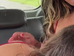 Brazilian BBW & Skinny Lesbians Car Journey Lactation