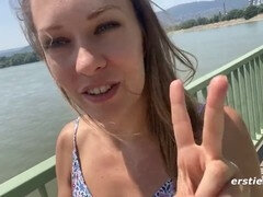 Solo girl loves to get off in exciting public spots