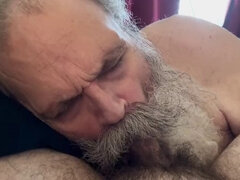 Feeding Big Moustache Daddy a Creamy Load