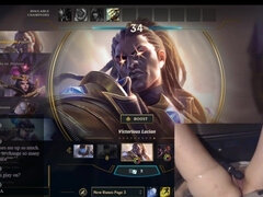 Girl Plays League Of Legends With Vibrator Slowly Massaging Her Clit With Gamer Girl