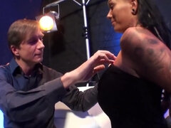 European woman with an insane tan is rocked hard by a BWC