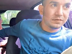 Rubia, Coche, Corridas faciales, Pajear, Sexo duro, Músculo, Montar, Español