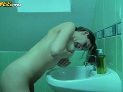 Bruinharig, Sperma in gezicht, Buiten, Speelgoed