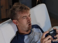 Tanned bitch Stacey Saran gets fucked balls deep