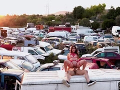 Obciąganie, Brunetka, Bielizna, Na wolnym powietrzu, Publiczny, Nastolatki, Cycki