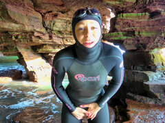 Wetsuit Cave Encounter: Secret Fun with Mysterious Stranger