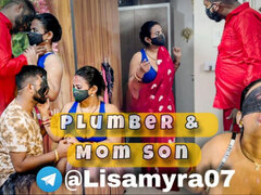 Step Son Caught Step Mom Fucking with Plumber, Part 1.