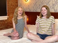 Petite blonde Alice gives Chrissy a wild lesbian lesson