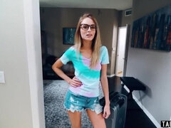 Bro could not leave his tight teen stepsister Kyler Quinn alone