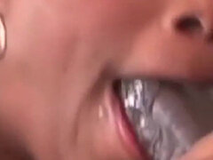 Afrikansk, Stor stjärt, Stora tuttar, Svart, Avsugning, Sperma i munnen, Sperma shot, Fitta