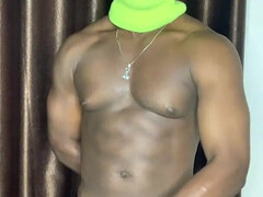 Afrikaans, Grote lul, Zwart, Huisgemaakt, Masturbatie, Alleen