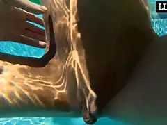 Laynee James Soaks Her Pussy In The Pool Before Getting Filled