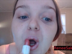 Applying Lipstick Mouth Fetish