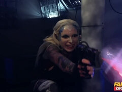 Chicks suck dicks without taking off their outfits