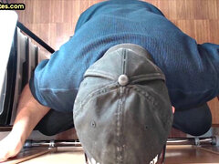 Gloryhole DILF wakes up to cock in his greedy mouth