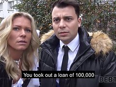 Debt4k. spouse pounded the bitch letting the debt collector pound her