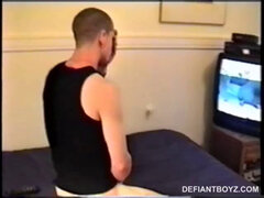 Adam reveals his toned skater boy body for a solo jerk off. He works up a stiff one.